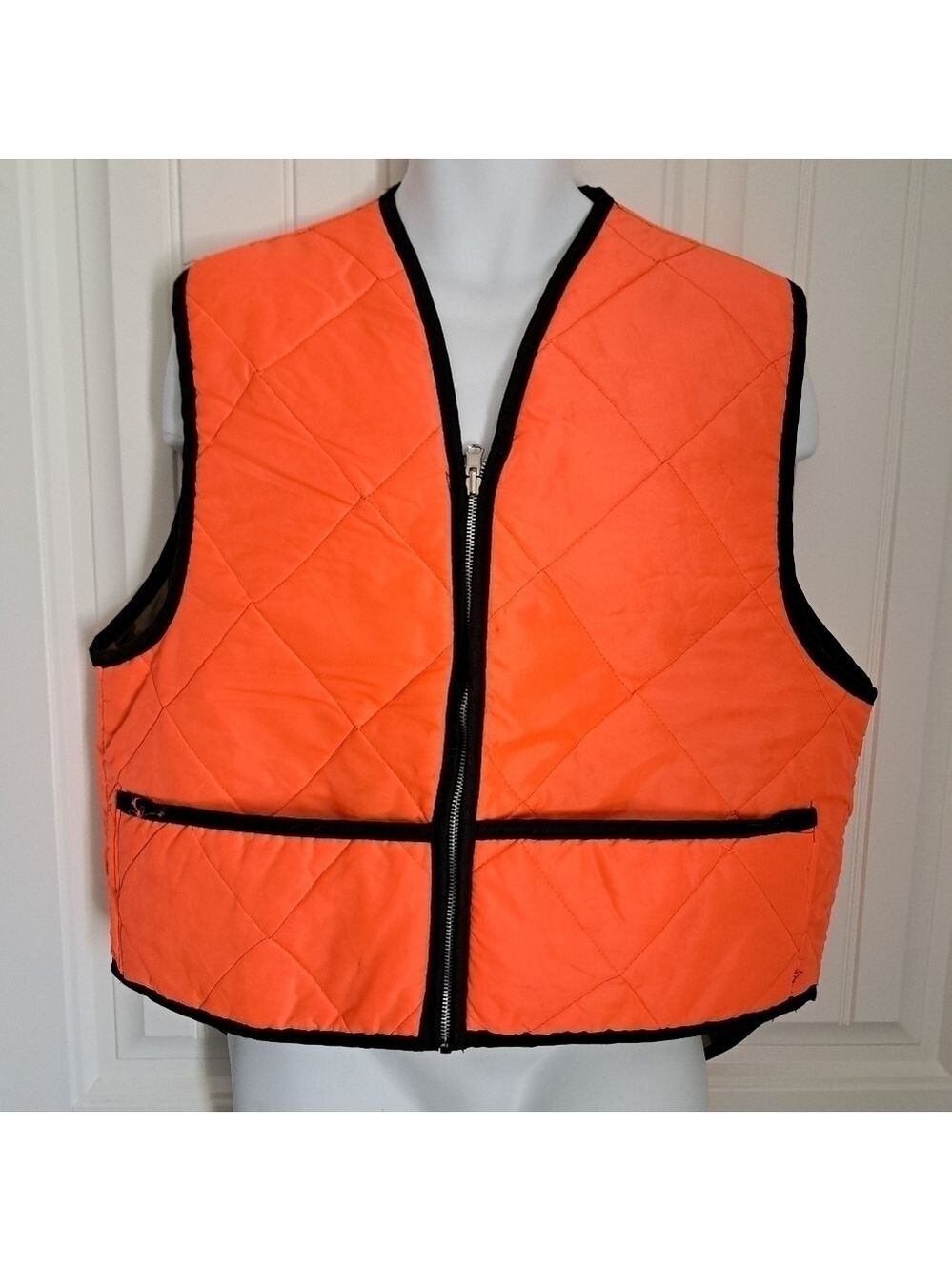 EMPIRE INSULATED WEAR reversible blaze orange CAMO hunting vest zip front MEN XL